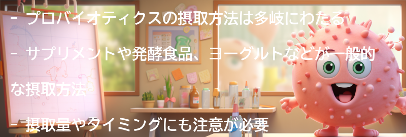 プロバイオティクスの摂取方法の要点まとめ