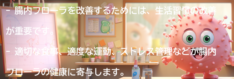 腸内フローラを改善するための生活習慣の改善の要点まとめ