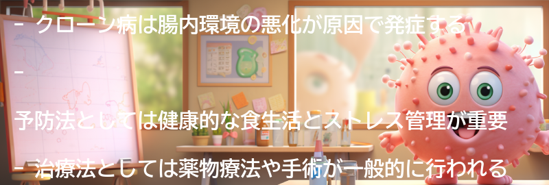 クローン病の予防と治療法の要点まとめ