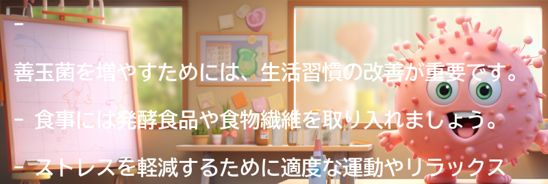 善玉菌を増やす生活習慣の改善方法の要点まとめ