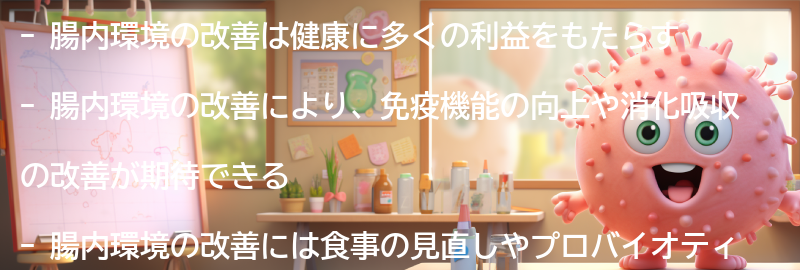 腸内環境の改善がもたらす健康への影響の要点まとめ