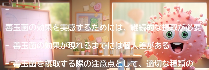 善玉菌の効果を実感するための期間と注意点の要点まとめ