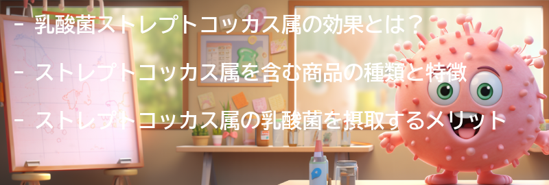 乳酸菌「ストレプトコッカス属」を含む商品の紹介の要点まとめ
