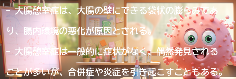 大腸憩室症とは何かの要点まとめ