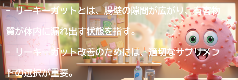 リーキーガット改善のためのサプリメントの選び方の要点まとめ