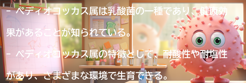 ペディオコッカス属の特徴の要点まとめ