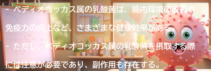 ペディオコッカス属の注意点と副作用の要点まとめ