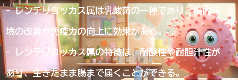 レンテリコッカス属の健康効果の要点まとめ