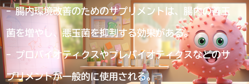 腸内環境改善のためのサプリメントとは？の要点まとめ