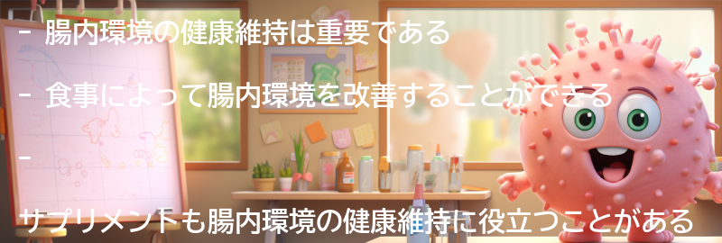 腸内環境の健康維持のための食事とサプリメントの選び方の要点まとめ