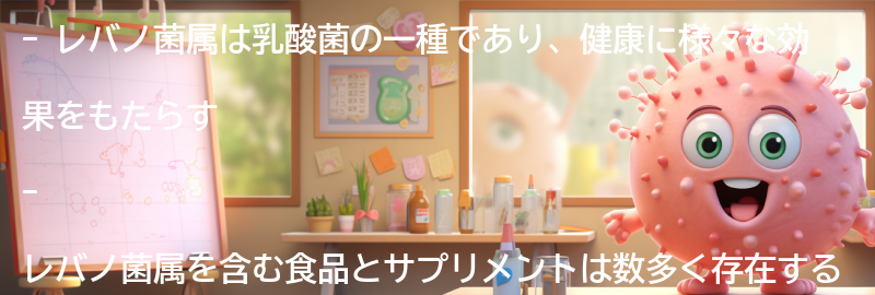 レバノ菌属を含む食品とサプリメントの要点まとめ