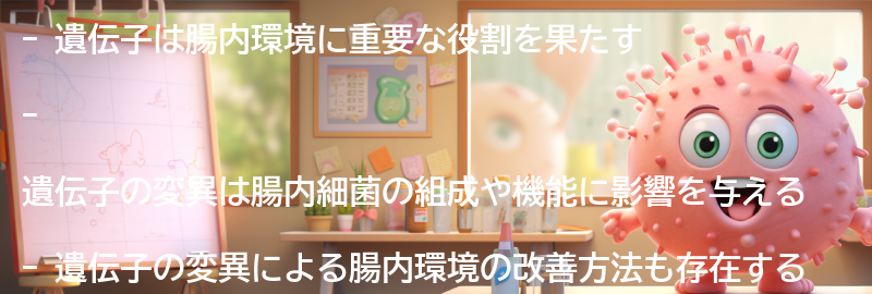 遺伝子の役割と腸内環境への影響の要点まとめ