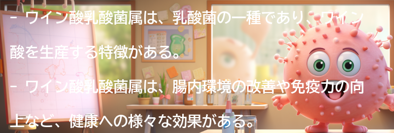ワイン酸乳酸菌属の健康への効果の要点まとめ