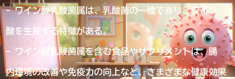 ワイン酸乳酸菌属を含む食品とサプリメントの要点まとめ