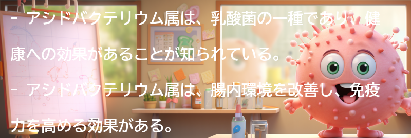 アシドバクテリウム属の主な特徴の要点まとめ