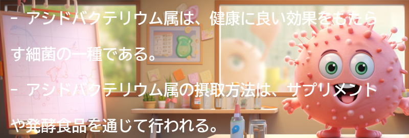 アシドバクテリウム属の摂取方法と注意点の要点まとめ