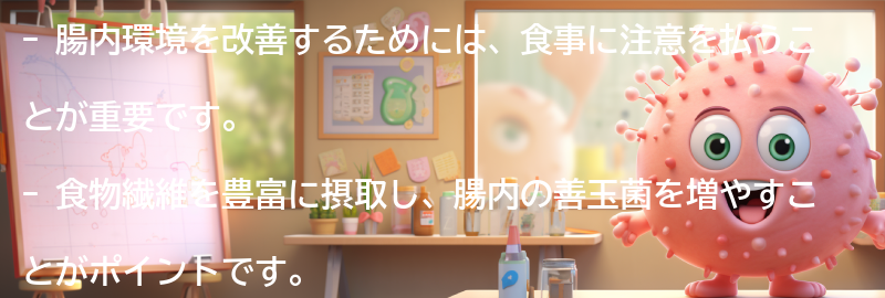 腸内環境を改善するための食事のポイントの要点まとめ