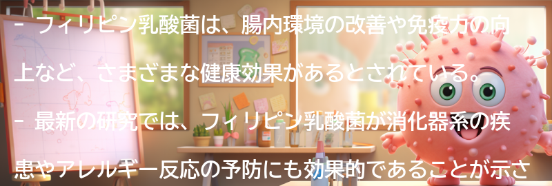 フィリピン乳酸菌の健康効果の要点まとめ