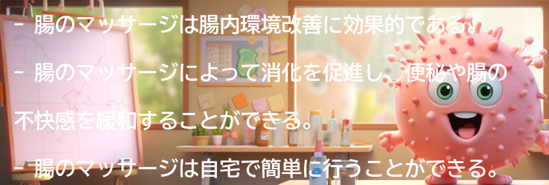 腸のマッサージの効果とは？の要点まとめ