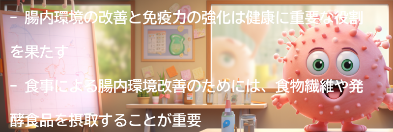 腸内環境改善と免疫力強化の効果的なサンプルメニューの要点まとめ