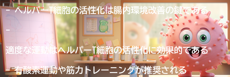 ヘルパーT細胞を活性化させるための運動の要点まとめ