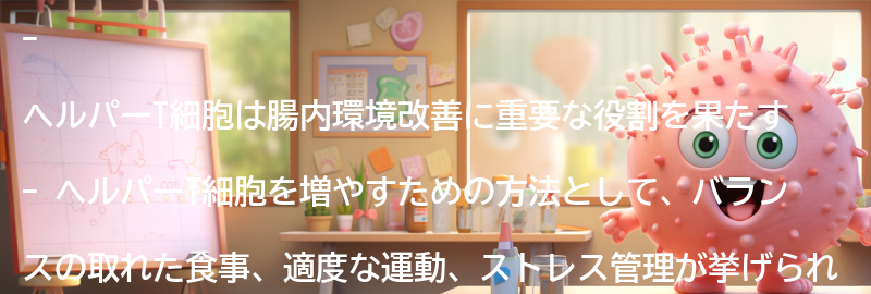腸内環境改善のためのヘルパーT細胞ブーストプランの要点まとめ