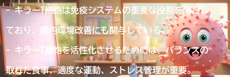 キラーT細胞を意識した日常生活のポイントの要点まとめ