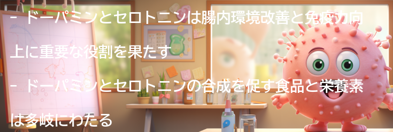 ドーパミンとセロトニンの合成を促す食品と栄養素の紹介の要点まとめ