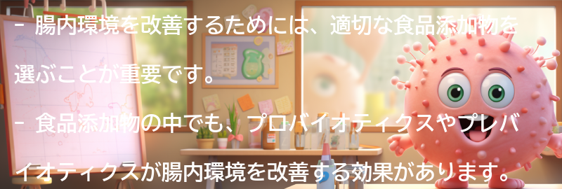 腸内環境を改善するための食品添加物の選び方の要点まとめ
