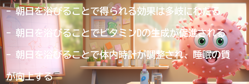 朝日を浴びることで得られる効果の要点まとめ