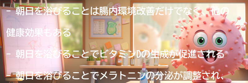 朝日を浴びることの他の健康効果の要点まとめ