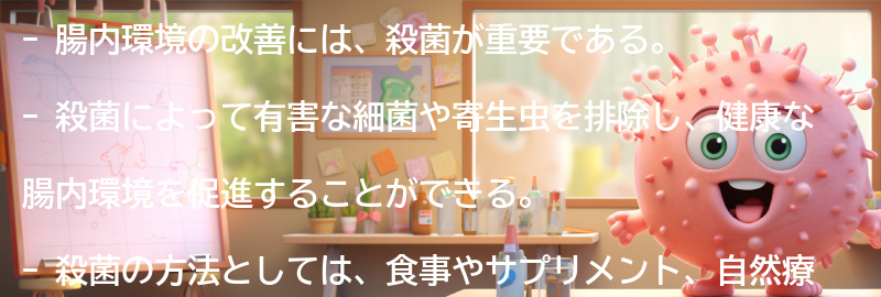 「殺菌」を取り入れた腸内環境改善の効果の要点まとめ