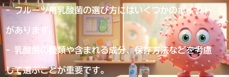 フルーツ用乳酸菌の選び方の要点まとめ