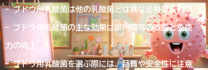 ブドウ用乳酸菌と他の乳酸菌の違いの要点まとめ