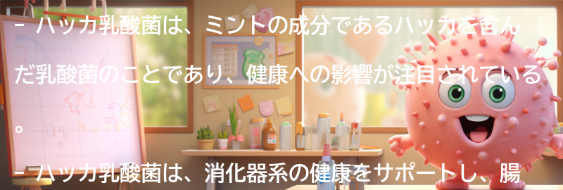 ハッカ乳酸菌の健康への影響の要点まとめ