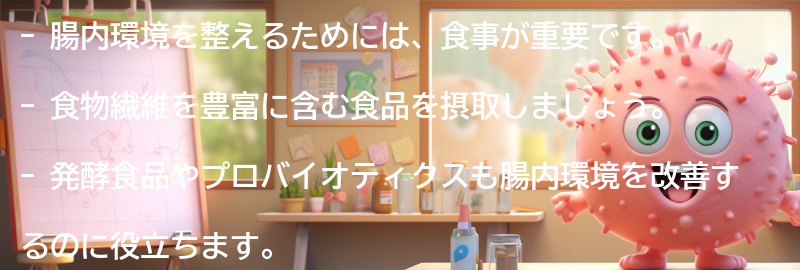腸内環境を整えるための食事のポイントとレシピの提案の要点まとめ