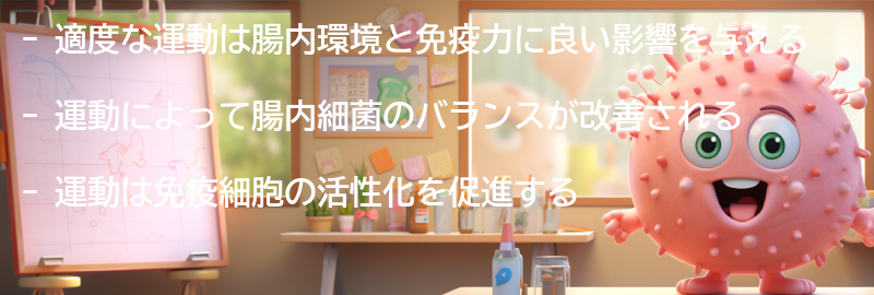 適度な運動が腸内環境と免疫力に与える影響についての研究結果の要点まとめ