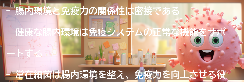 腸内環境と免疫力の関係性の理解の要点まとめ