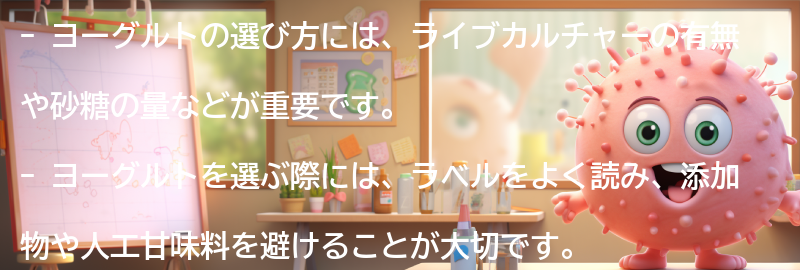 ヨーグルトの選び方と注意点の要点まとめ