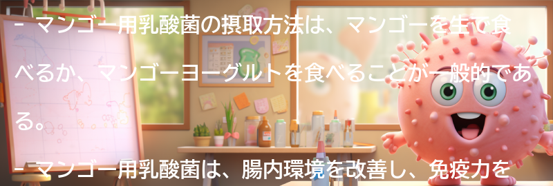 マンゴー用乳酸菌の摂取方法の要点まとめ