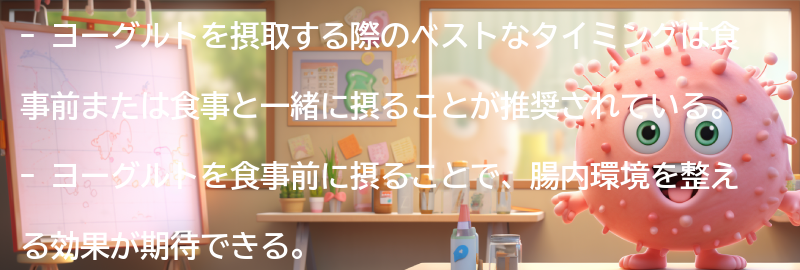 ヨーグルトを摂取する際のベストなタイミングの要点まとめ