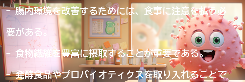 腸内環境を改善するための食事のポイントの要点まとめ