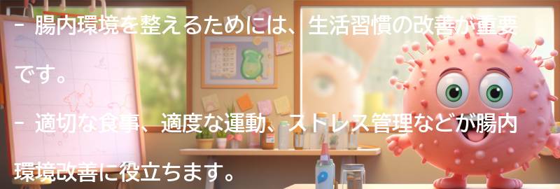 腸内環境を整えるための生活習慣の改善の要点まとめ