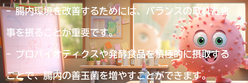 腸内環境を改善するための方法の要点まとめ