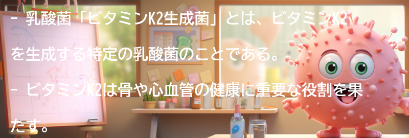 乳酸菌「ビタミンK2生成菌」とは？の要点まとめ