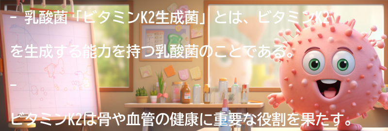 乳酸菌「ビタミンK2生成菌」を含む食品の紹介の要点まとめ
