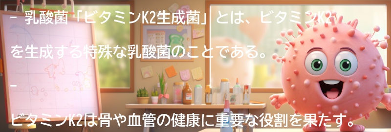 乳酸菌「ビタミンK2生成菌」の摂取方法と注意点の要点まとめ