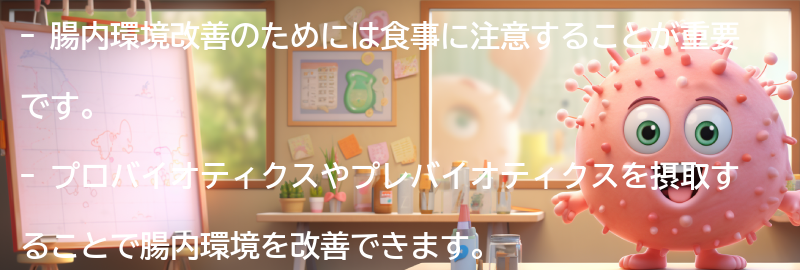 腸内環境改善のためのその他の方法の要点まとめ