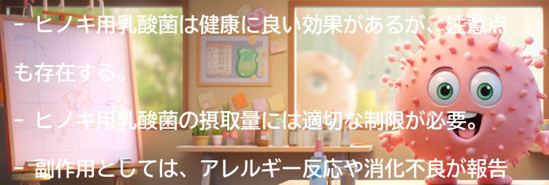 ヒノキ用乳酸菌の注意点と副作用の要点まとめ