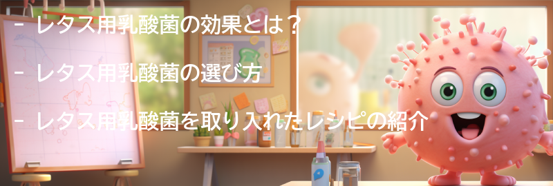 レタス用乳酸菌を取り入れたレシピの紹介の要点まとめ